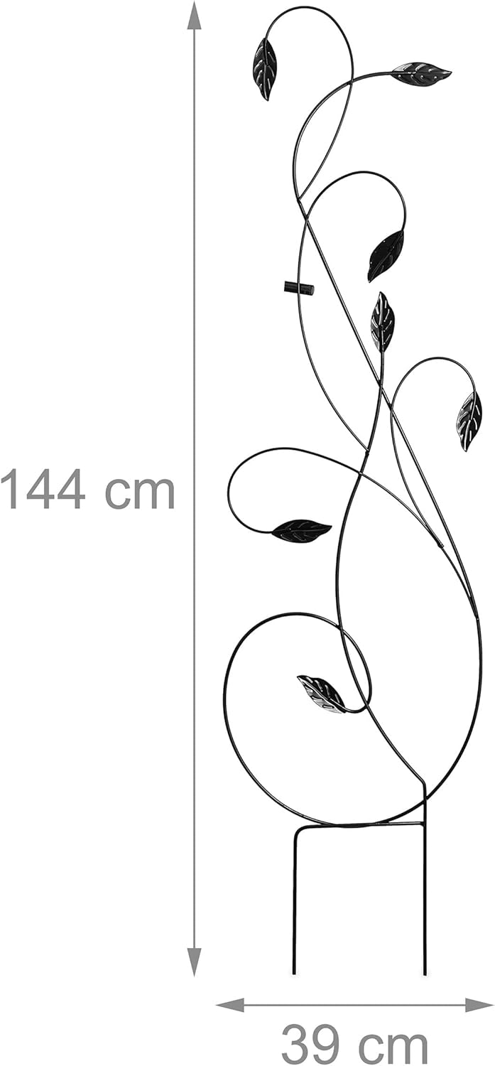 Metal Trellises for Climbing Plants Plug-In Decorative Curved (Set of 2)