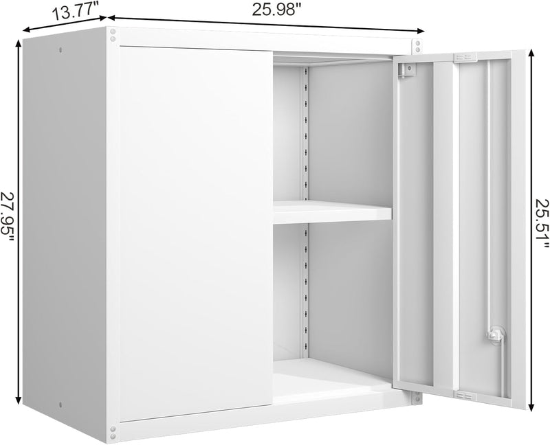 Metal Wall Cabinet Mounted Storage with Lock