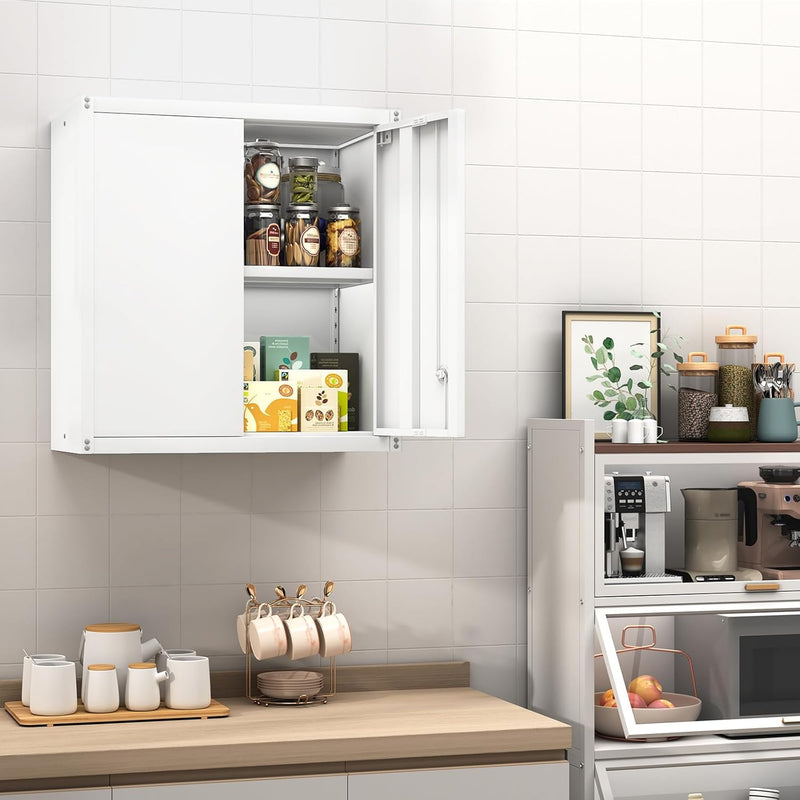 Metal Wall Cabinet Mounted Storage with Lock