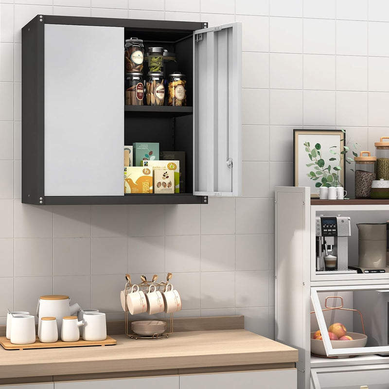 Metal Wall Cabinet Mounted Storage with Lock