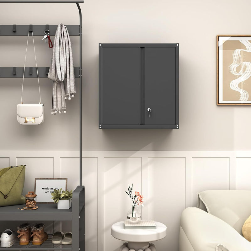 Metal Wall Cabinet Mounted Storage with Lock