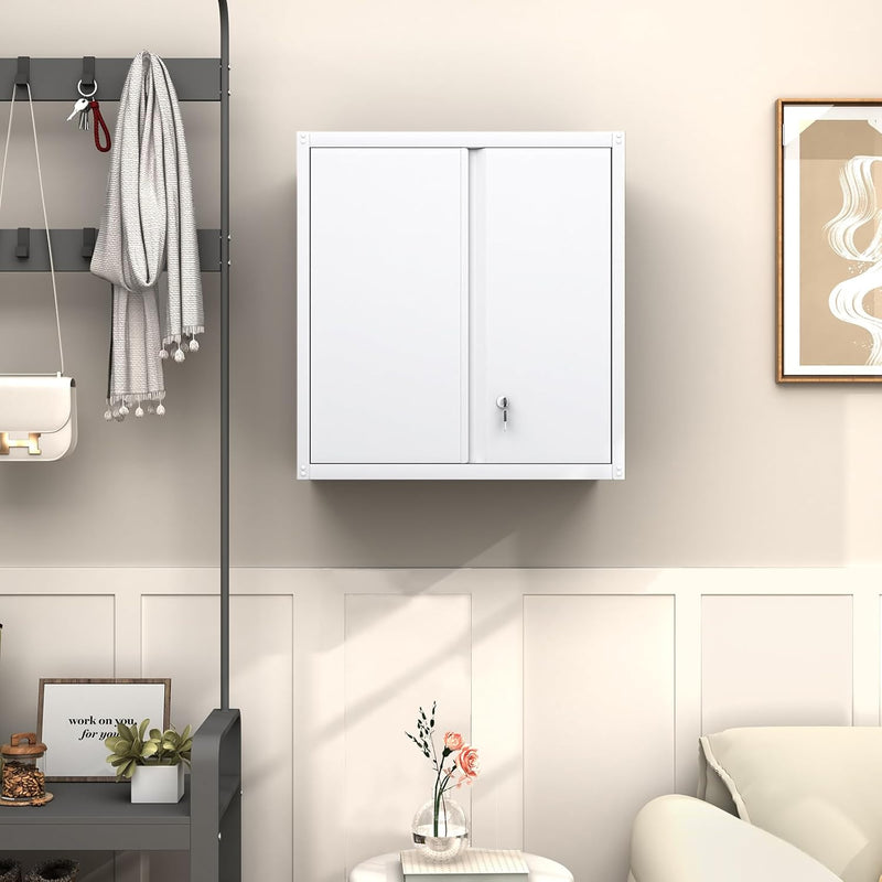 Metal Wall Cabinet Mounted Storage with Lock