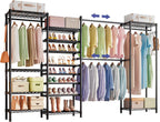 Metal Wardrobe Clothes Rail with Shoe Rack