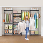 Metal Wardrobe Clothes Rail with Shoe Rack