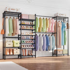 Metal Wardrobe Clothes Rail with Shoe Rack