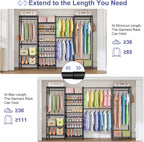Metal Wardrobe Clothes Rail with Shoe Rack