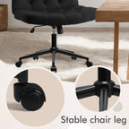 Mid-Back Cross-Legged Desk Chair Vanity Dressing Table