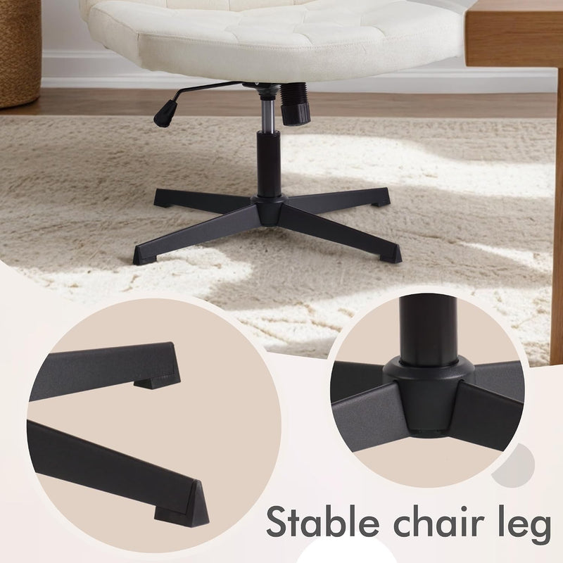 Mid-Back Cross-Legged Desk Chair Vanity Dressing Table