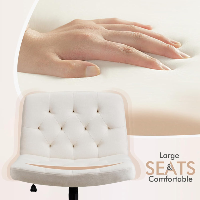 Mid-Back Cross-Legged Desk Chair Vanity Dressing Table