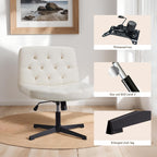 Mid-Back Cross-Legged Desk Chair Vanity Dressing Table