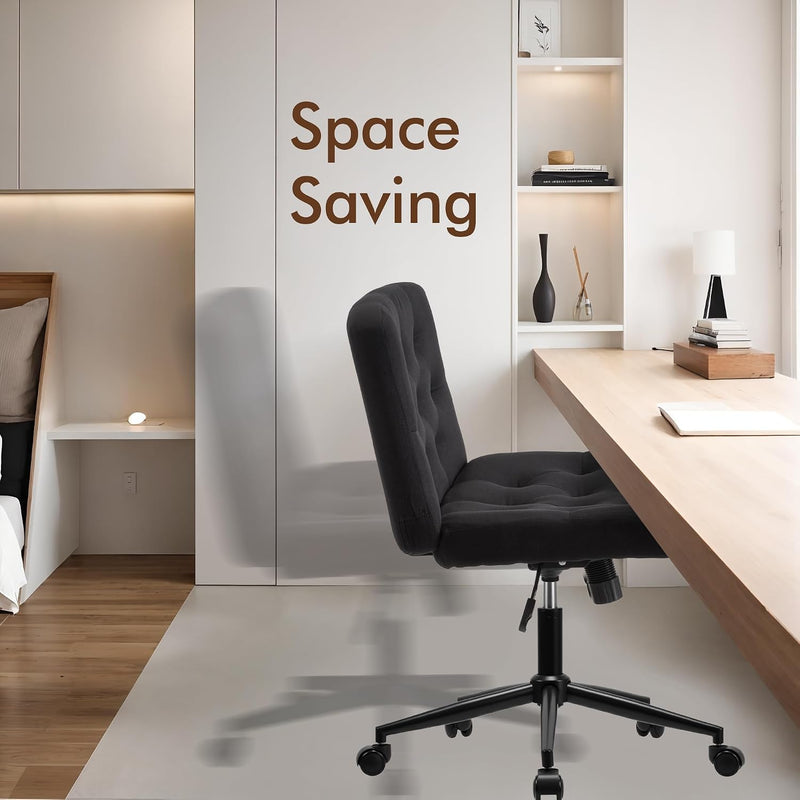 Mid-Back Cross-Legged Desk Chair Vanity Dressing Table