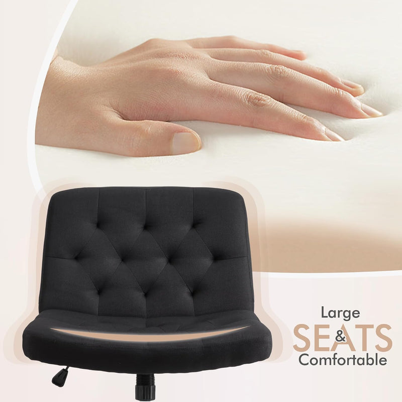 Mid-Back Cross-Legged Desk Chair Vanity Dressing Table