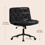 Mid-Back Cross-Legged Desk Chair Vanity Dressing Table
