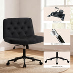 Mid-Back Cross-Legged Desk Chair Vanity Dressing Table