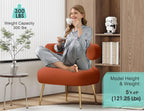 Mid Century Sherpa Boucle Accent Chair Round Upholstered
