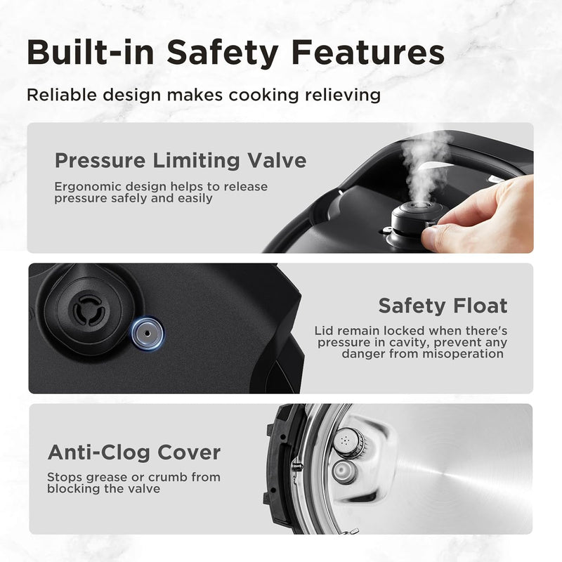 Pressure Cooker 6L 70% Faster 14 Presets Nourish