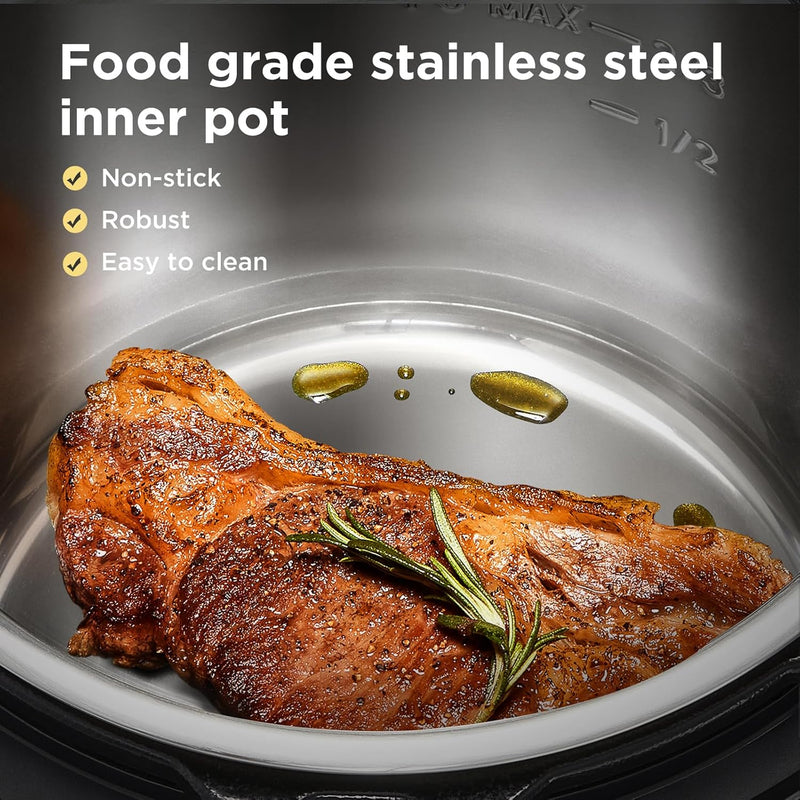 Pressure Cooker 6L 70% Faster 14 Presets Nourish