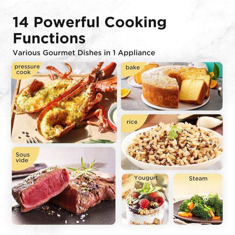 Pressure Cooker 6L 70% Faster 14 Presets Nourish