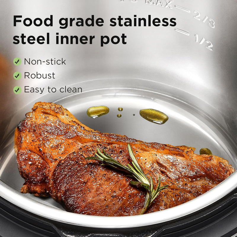 Pressure Cooker 6L 70% Faster 14 Presets Nourish
