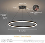 Round Pendant Light Brightness Adjustable 10%-100% 3000K (3Pack)