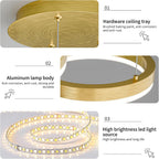 Round Pendant Light Brightness Adjustable 10%-100% 3000K (3Pack)
