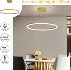 Round Pendant Light Brightness Adjustable 10%-100% 3000K (3Pack)