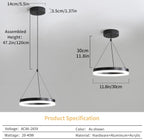 Round Pendant Light Brightness Adjustable 10%-100% 3000K (3Pack)