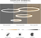 Round Pendant Light Brightness Adjustable 10%-100% 3000K (3Pack)