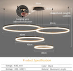 Round Pendant Light Brightness Adjustable 10%-100% 3000K (3Pack)