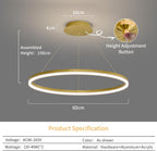 Round Pendant Light Brightness Adjustable 10%-100% 3000K (3Pack)