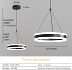 Round Pendant Light Brightness Adjustable 10%-100% 3000K (3Pack)