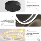Round Pendant Light Brightness Adjustable 10%-100% 3000K (3Pack)