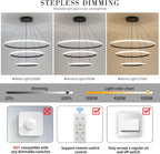 Round Pendant Light Brightness Adjustable 10%-100% 3000K (3Pack)