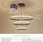 Round Pendant Light Brightness Adjustable 10%-100% 3000K (3Pack)