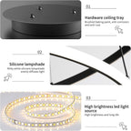 Round Pendant Light Brightness Adjustable 10%-100% 3000K (3Pack)