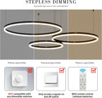 Round Pendant Light Brightness Adjustable 10%-100% 3000K (3Pack)