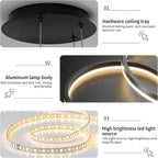 Round Pendant Light Brightness Adjustable 10%-100% 3000K (3Pack)