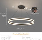 Round Pendant Light Brightness Adjustable 10%-100% 3000K (3Pack)
