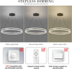 Round Pendant Light Brightness Adjustable 10%-100% 3000K (3Pack)