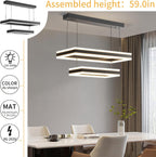Round Pendant Light Brightness Adjustable 10%-100% 3000K (3Pack)