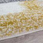Milan Mottled Faded Distressed Ikat Stripe Design Ochre