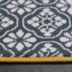 Milan Ochre Mustard Patchwork Squares Traditional Lounge Living