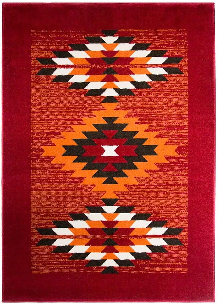 Milan Terracotta Off Boho Aztec Tribal Living Room