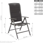 Milano High-Back Dining Chairs Padded Folding 8-Way Adjustable (Set of 2)