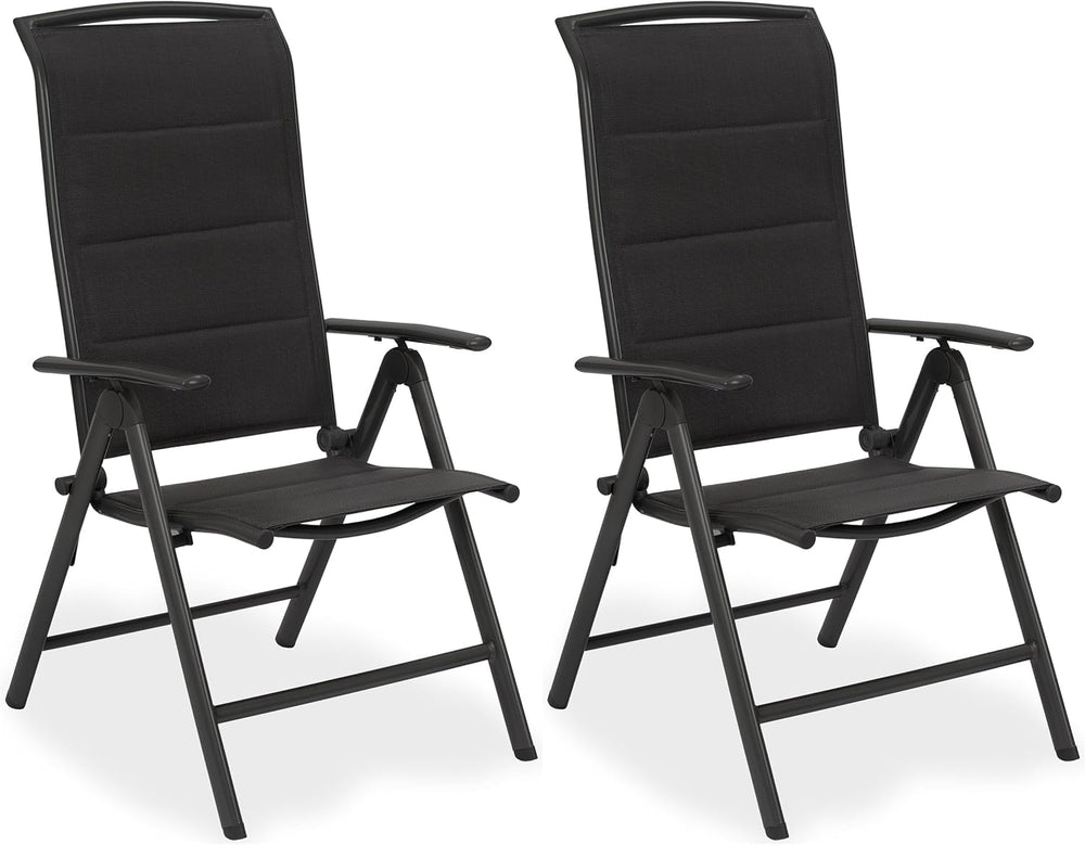 Milano High-Back Dining Chairs Padded Folding 8-Way Adjustable (Set of 2)