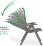 Milano High-Back Dining Chairs Padded Folding 8-Way Adjustable (Set of 2)