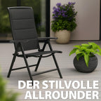 Milano High-Back Dining Chairs Padded Folding 8-Way Adjustable (Set of 2)