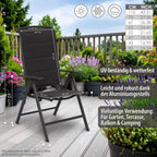 Milano High-Back Dining Chairs Padded Folding 8-Way Adjustable (Set of 2)