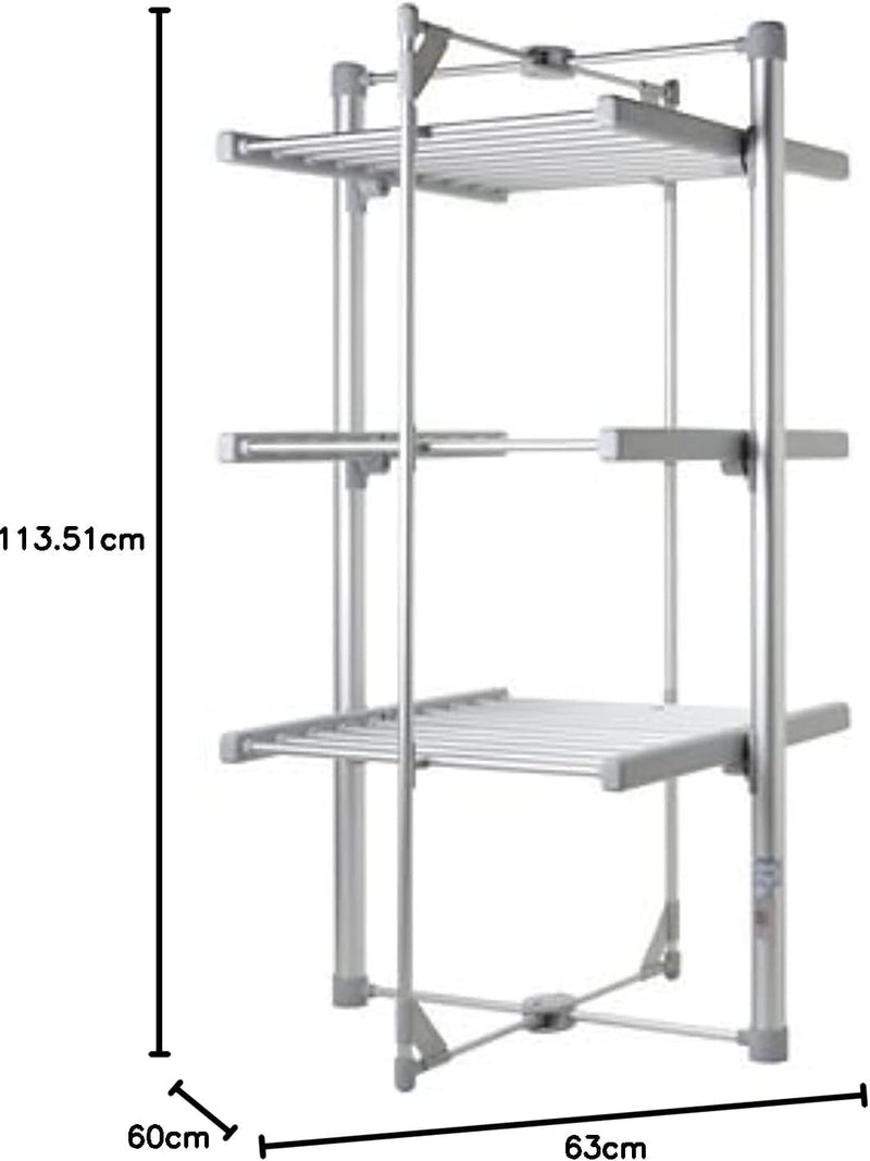 Mini 3-Tier Heated Clothes Airer Foldable Shelves Dry