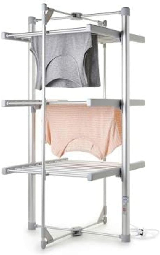 Mini 3-Tier Heated Clothes Airer Foldable Shelves Dry